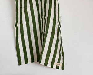 Linen Tea Towel |  Olive Stripe