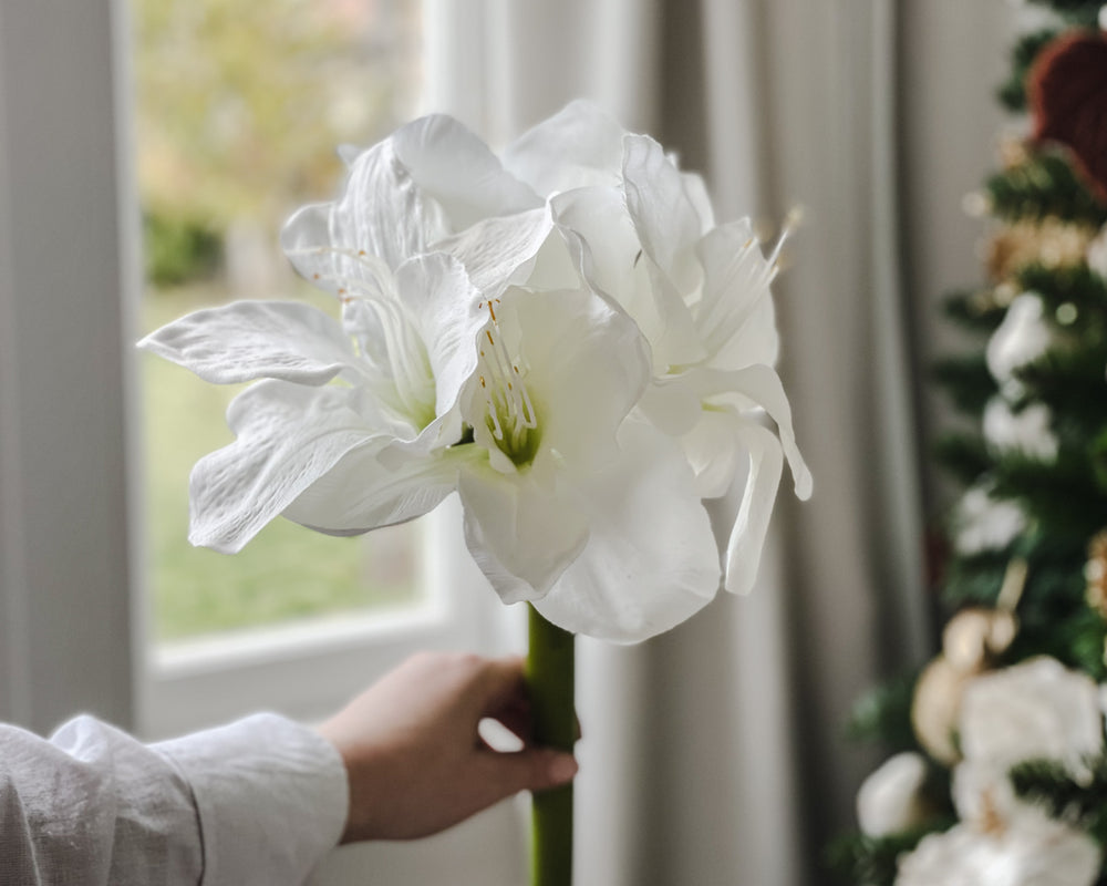 Faux Amaryllis Bunched Flower Stem