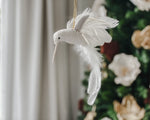 Flying Hummingbird Decoration | White