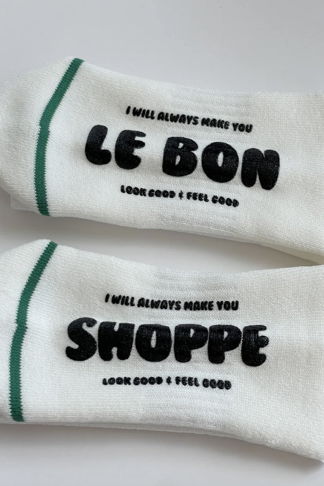 Le Bon Shoppe | Hugger Socks | White/Black