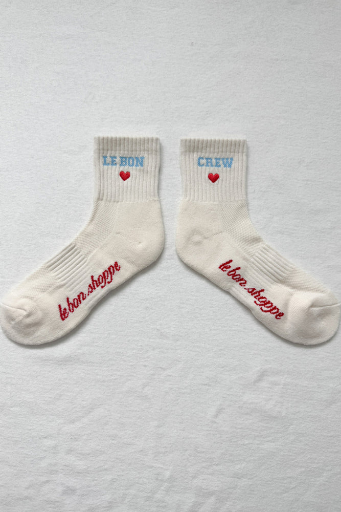 Le Bon Shoppe | Embroidered Crew Sock | Vanilla