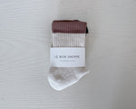 Le Bon Shoppe | Colour Block Girlfriend Socks | Black Coffee