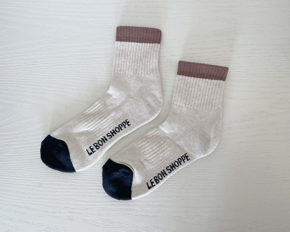 Le Bon Shoppe | Colour Block Girlfriend Socks | Black Coffee