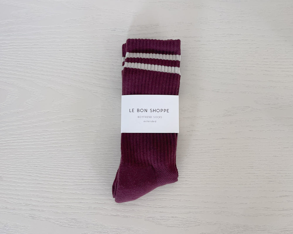 Le Bon Shoppe | Extended Boyfriend Socks | Maroon