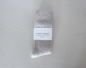 Le Bon Shoppe | Extended Cashmere Socks | Fawn