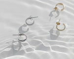 Sophie | Lines Hoop Studs | Silver