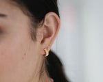 Sophie | Lines Hoop Studs | Gold