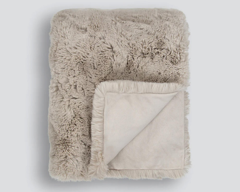 Luna Faux Fur Throw | Taupe