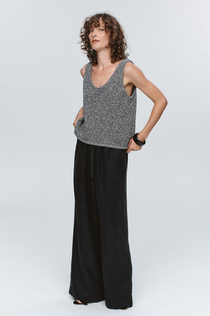 Marle | Nova Top | Black/Ivory Melange