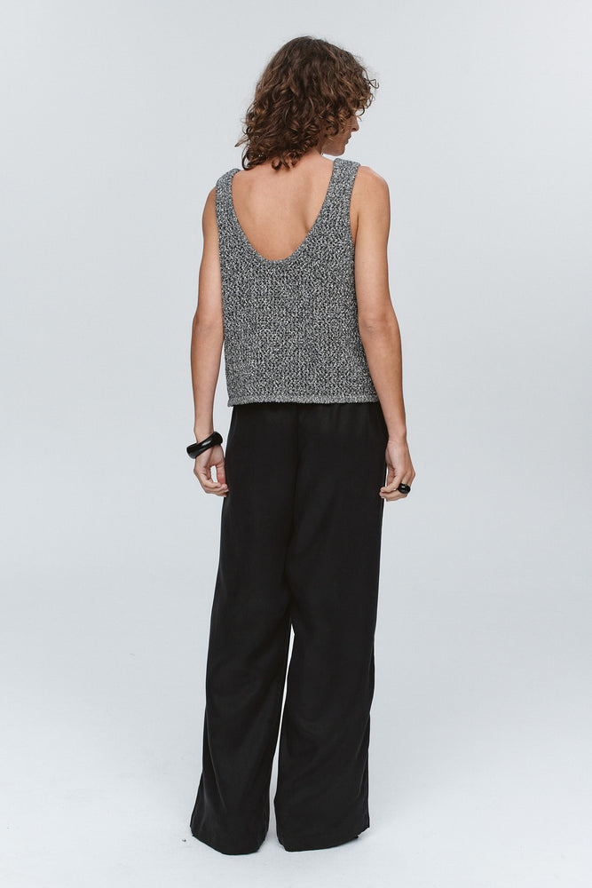Marle | Nova Top | Black/Ivory Melange