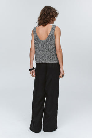 Marle | Nova Top | Black/Ivory Melange