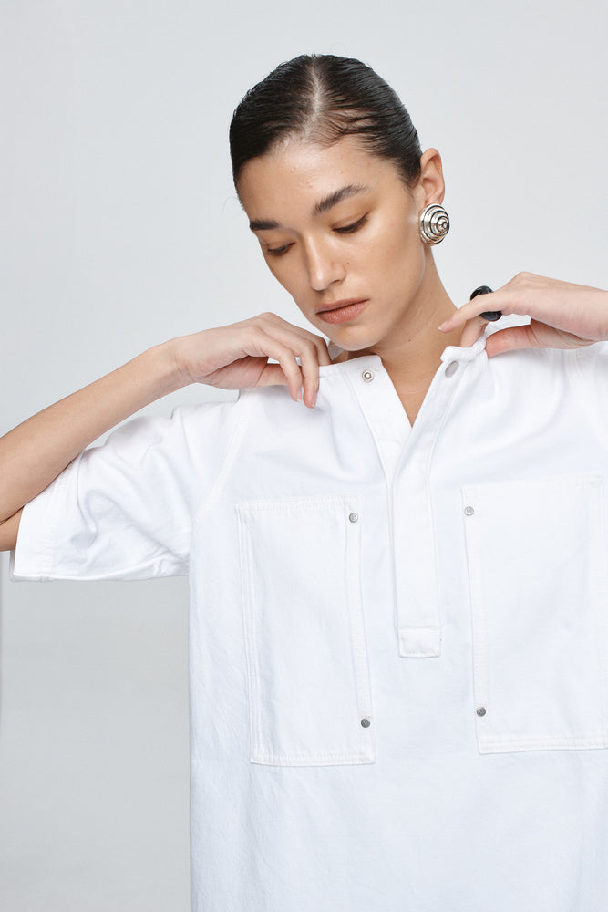 Marle | Patch Pocket Dress | Blanc