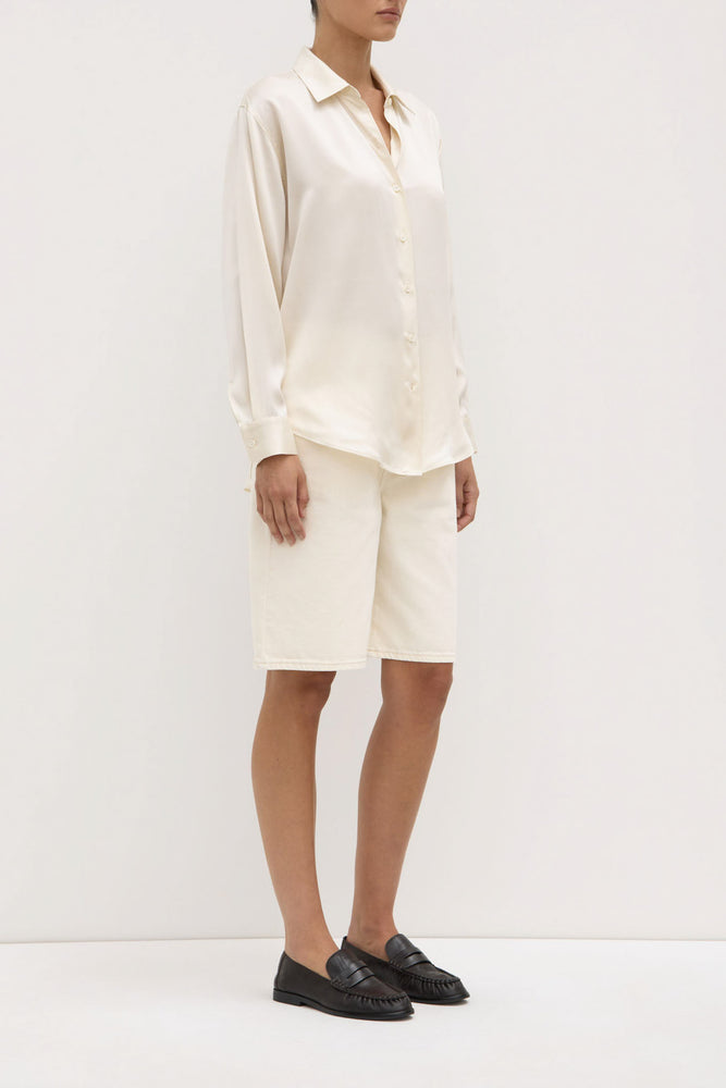 Assembly Label | Pippa Silk Long Sleeve Shirt | Cream