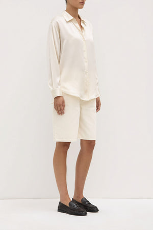 Assembly Label | Pippa Silk Long Sleeve Shirt | Cream