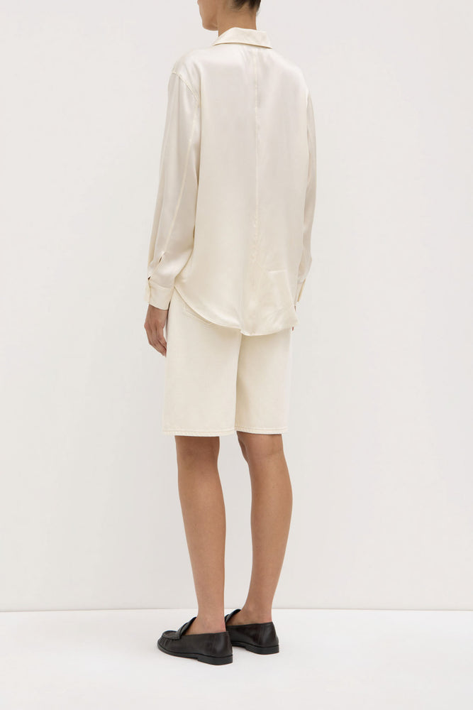 Assembly Label | Pippa Silk Long Sleeve Shirt | Cream