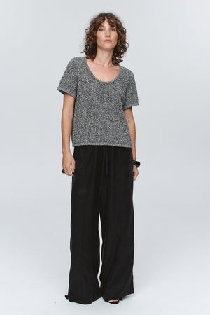 Marle | Rumi Top | Black/Ivory Melange