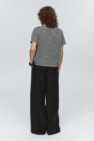 Marle | Rumi Top | Black/Ivory Melange