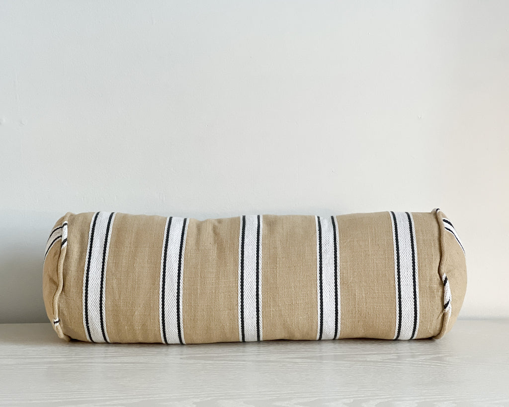 Riviera Cotton Bolster | Mustard Stripe – ORNAMENT