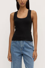 Assembly Label | Robyn Scoop Neck Rib Tank | Black