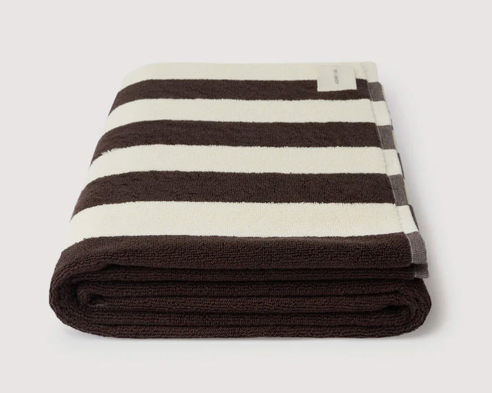 Assembly Label | Signature Stripe Beach Towel | Ganache/Cream