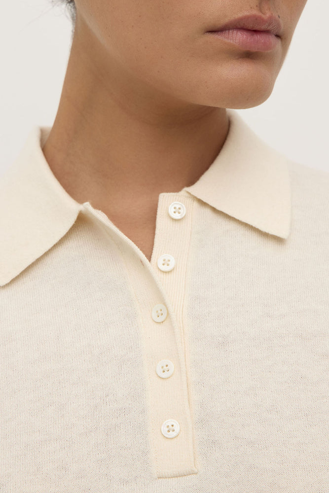 Assembly Label | Sloane Cotton Cashmere Polo | Cream