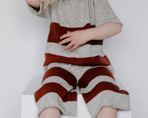 Leni The Label | All Day Knit Pant | Chocolate Stripe