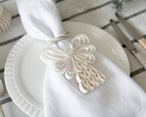 Quilling Angel Hanging Christmas Decoration | Ivory