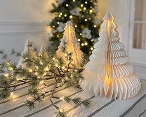 LED Paper Tree with Gold Edge | Ivory