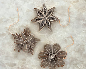 Quilling Star Hanging Christmas Decoration | Set of 3 | Biscotti