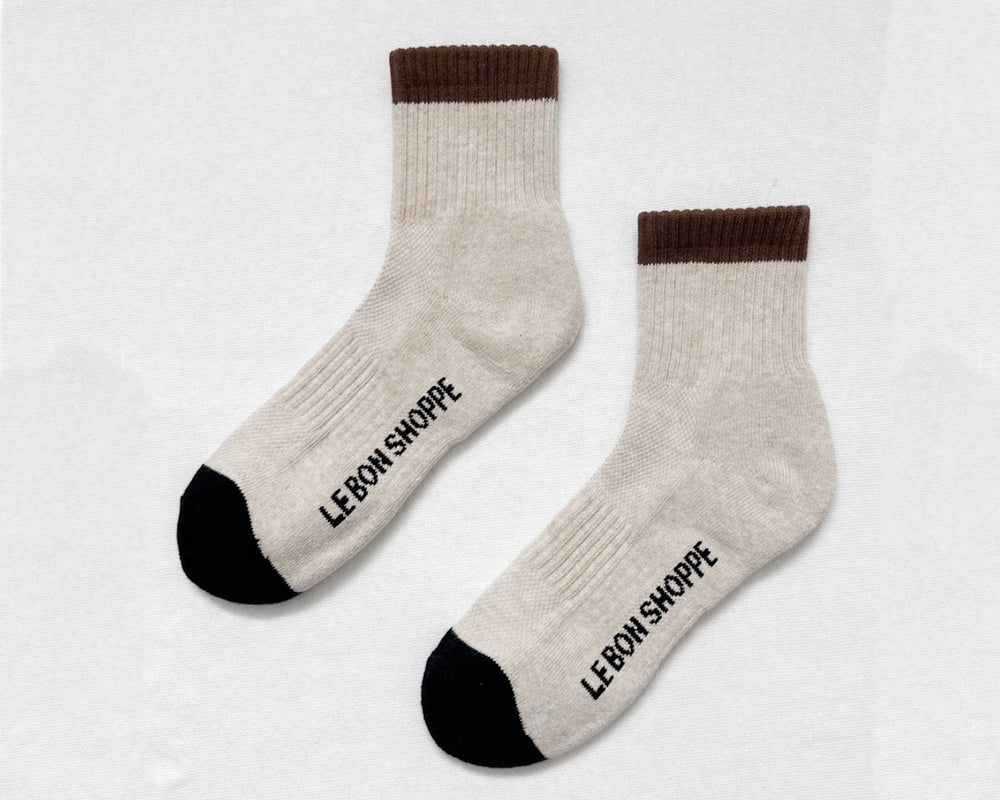 Le Bon Shoppe | Colour Block Girlfriend Socks | Black Coffee