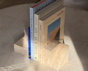 Travertine Bookends