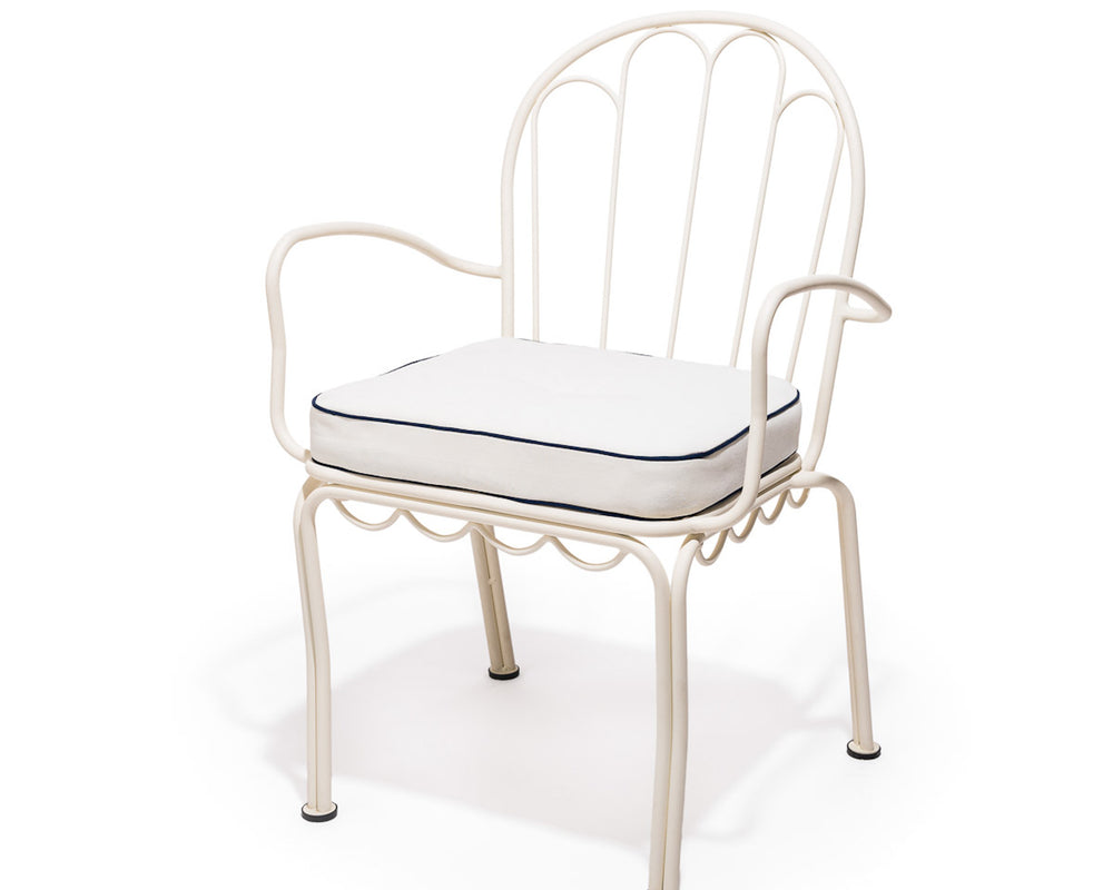 Business & Pleasure | Al Fresco Dining Chair Cushion | Rivie White