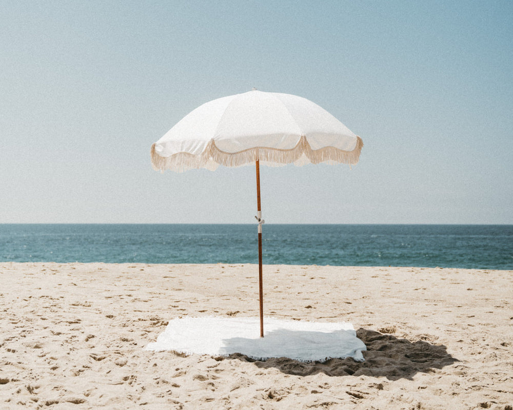 Business & Pleasure | Premium Beach Umbrella | Antique White