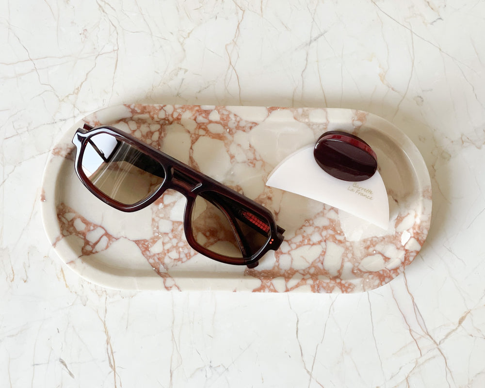 Breccia Marble Oval Tray