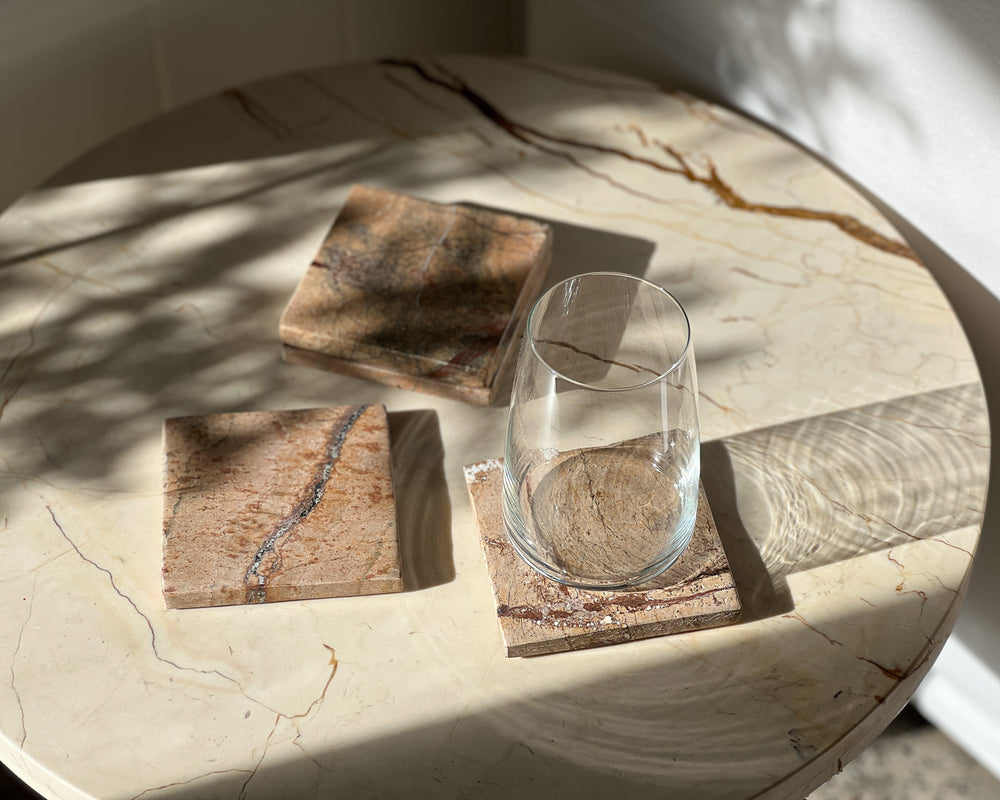 Marble Coasters | Brown Marble | Set of 4