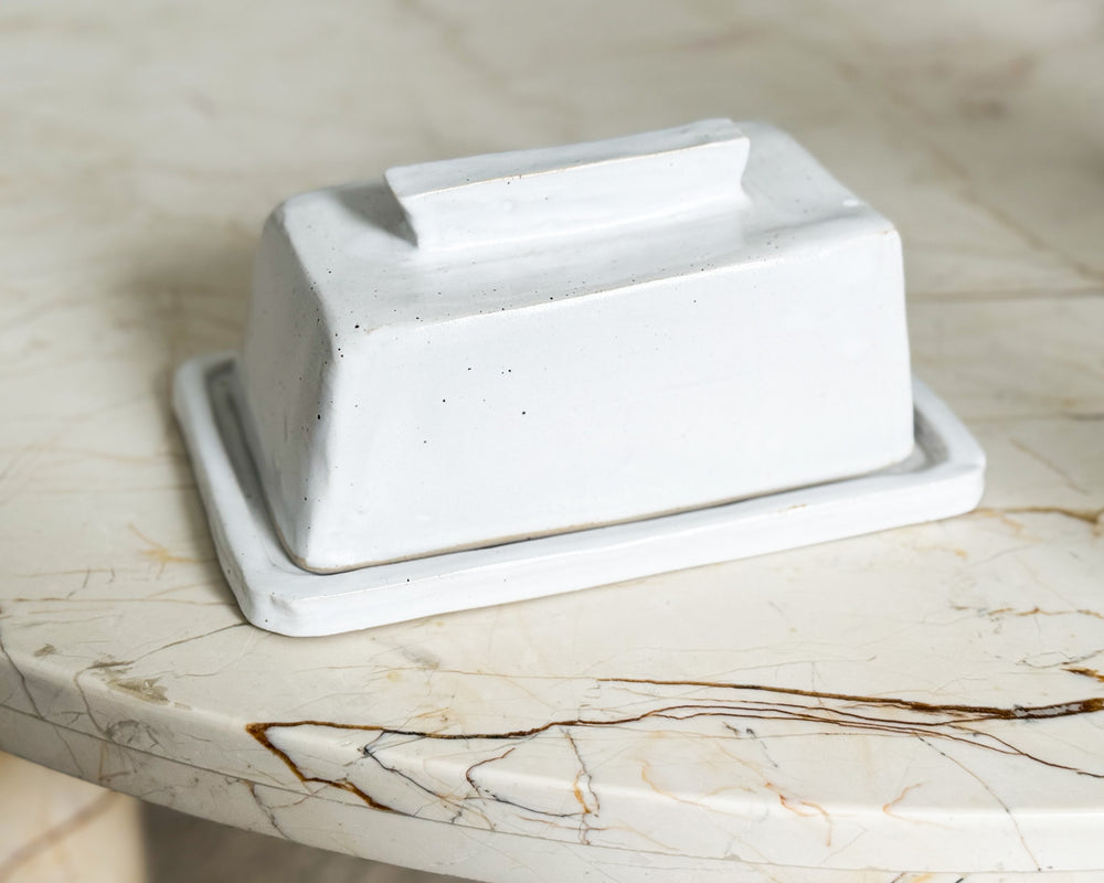 Butter Dish  | White Parchment