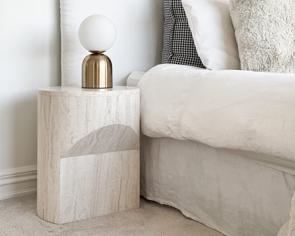 Chisel Side Table | Travertine