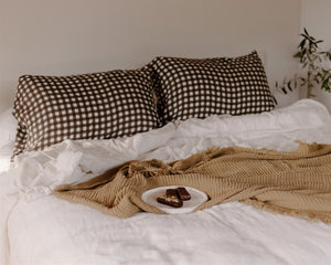 Leni The Label | Muslin Single Pillowcase | Choc Gingham