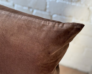 Velvet Bolster Cushion | Chocolate