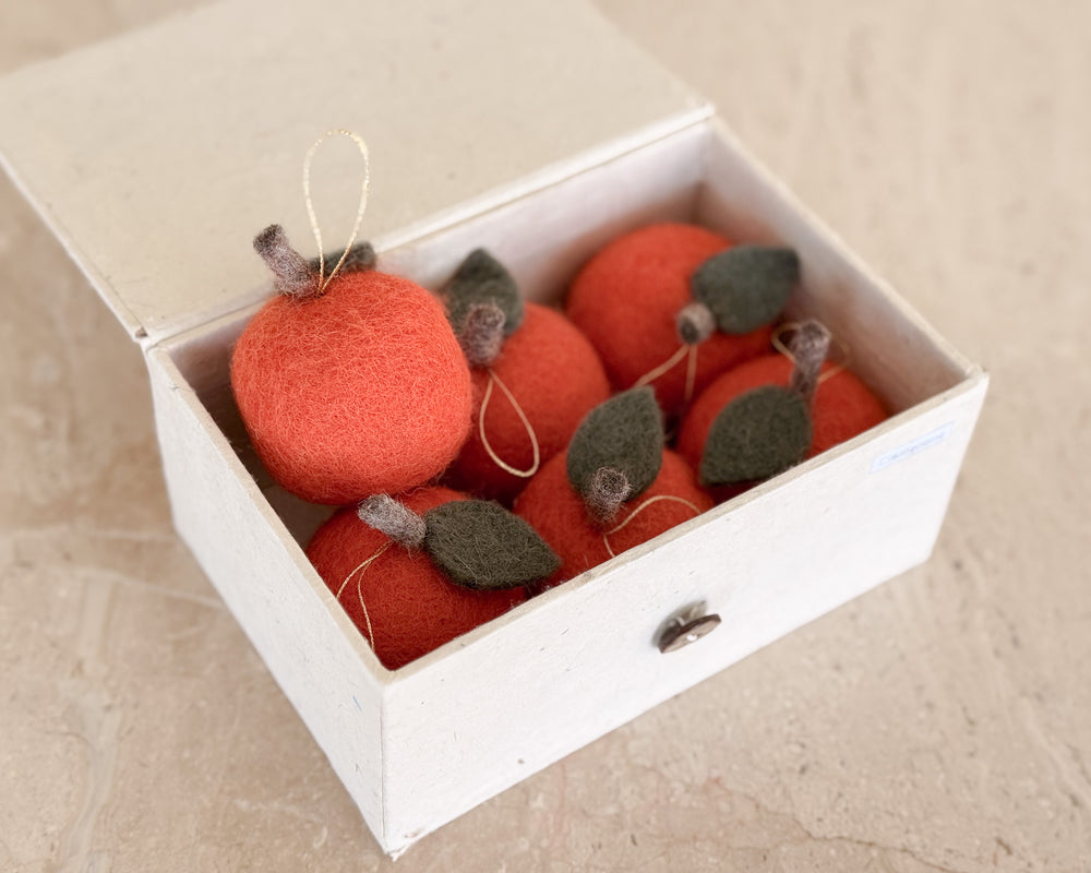 Clementine Felted Decorations | Set of 6