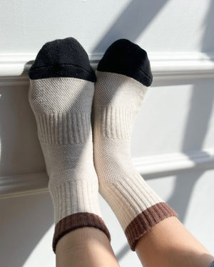 Le Bon Shoppe | Colour Block Girlfriend Socks | Black Coffee