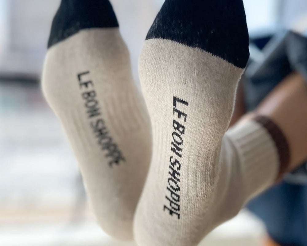 Le Bon Shoppe | Colour Block Girlfriend Socks | Black Coffee