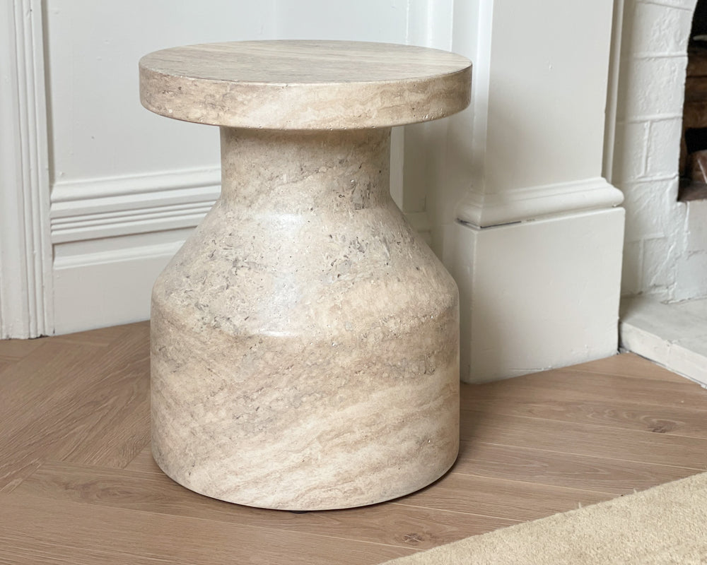 Column Stool | River Travertine