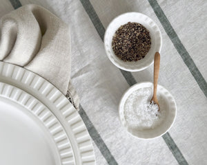 Linen Table Cloth | Lichen Stripe