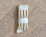 Yahae Socks | Organic Cotton Mohair Stripe | Yellow