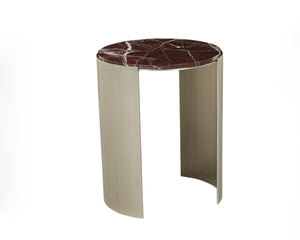 Crescent Stainless & Marble Side Table