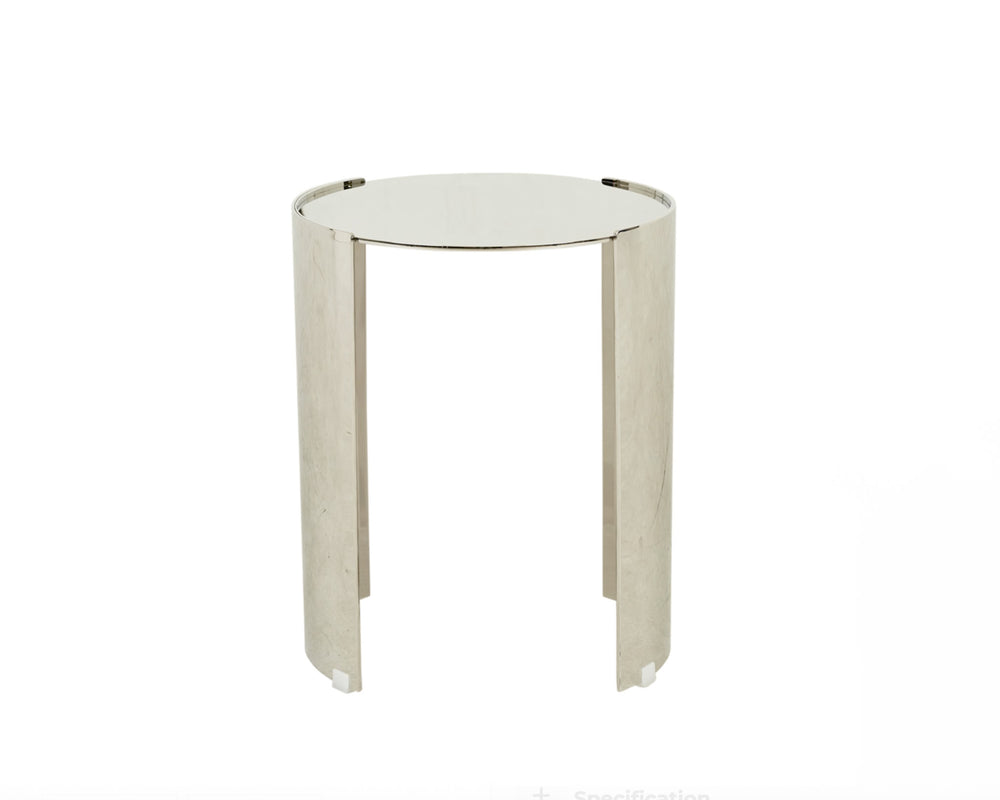 Crescent Stainless & Marble Side Table