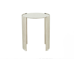 Crescent Stainless & Marble Side Table