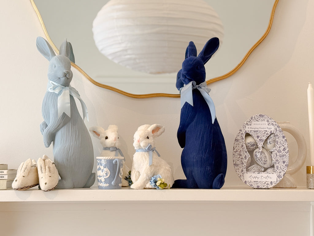 Velvet Flocked Rabbit | Royal Blue – ORNAMENT