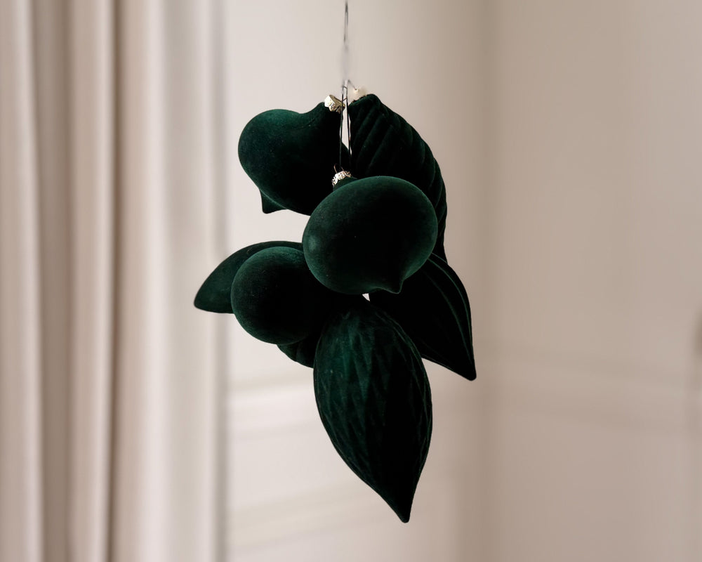 Velvet Bauble Decorations Set | Emerald